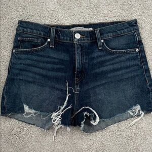 Hudson Jeans Women's Frayed Hem Jean Shorts - Dark Blue size 29